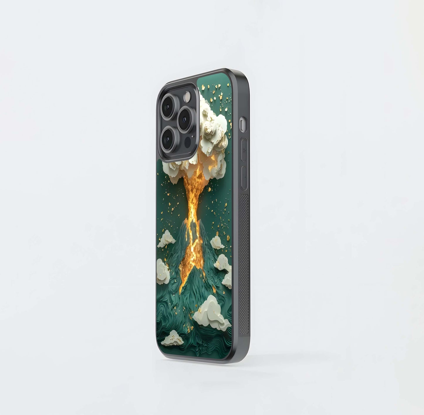 Golden Lava Burst Glass Case