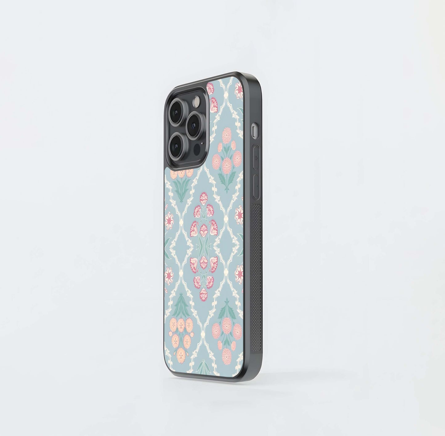 Zigzag Floral Pattern Glass Case