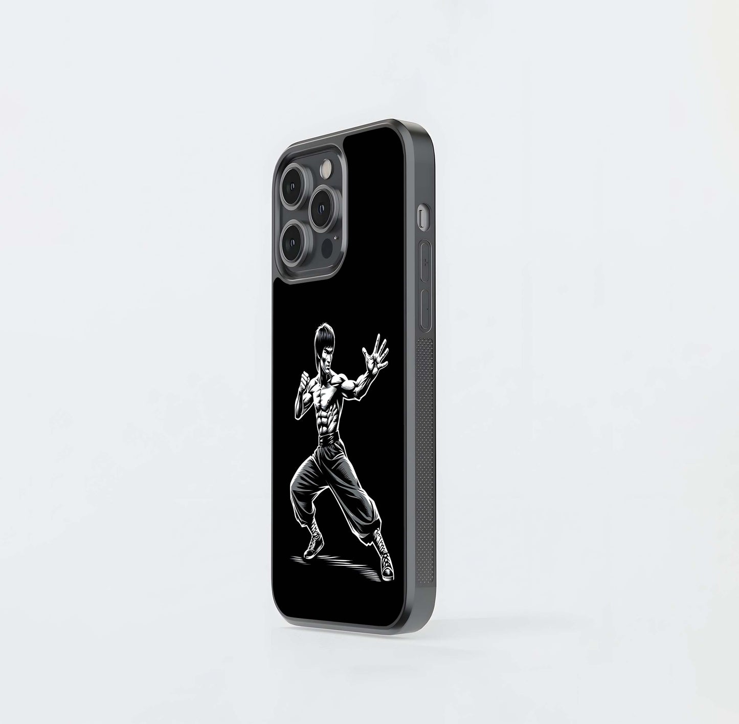 Bruce Lee Vector Art Glass Case