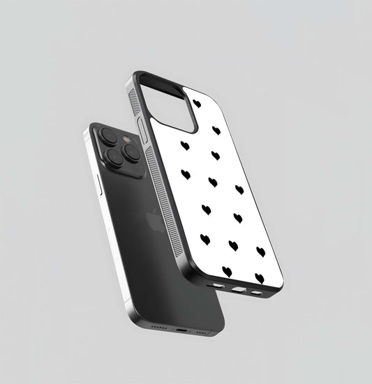 white art board with black heart Glass Case / Cover