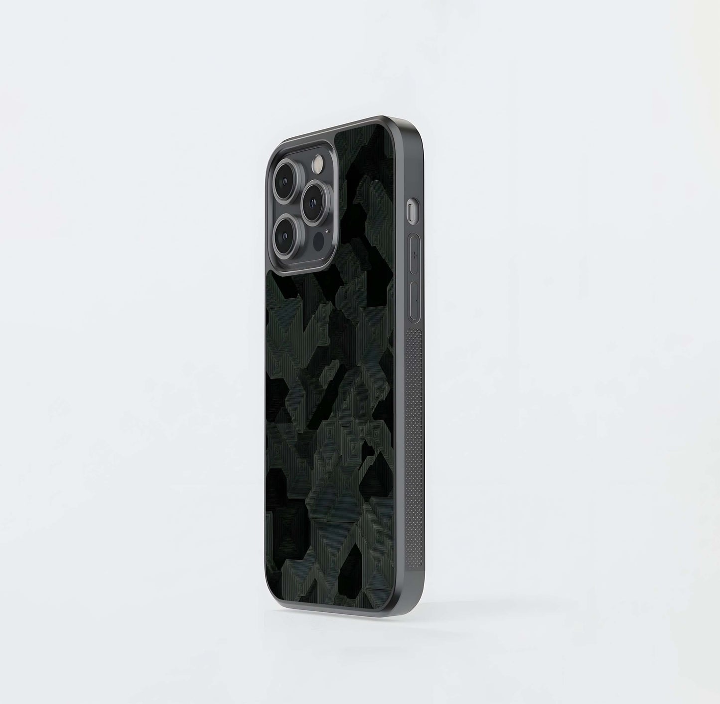 Dark Concentric Camo Glass Case