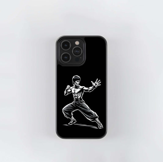 Bruce Lee Vector Art Glass Case