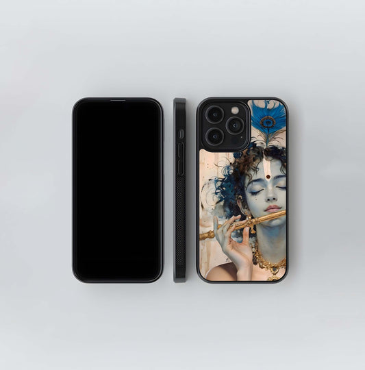 Krishna Singing Glass Case