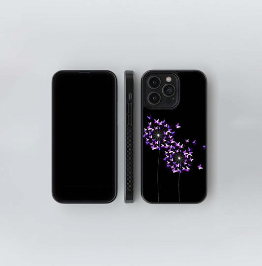 Butterfly Dandelion Glow Glass Case