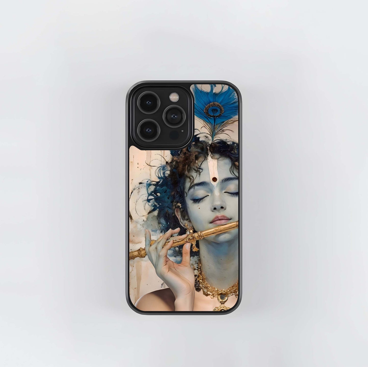 Krishna Singing Glass Case