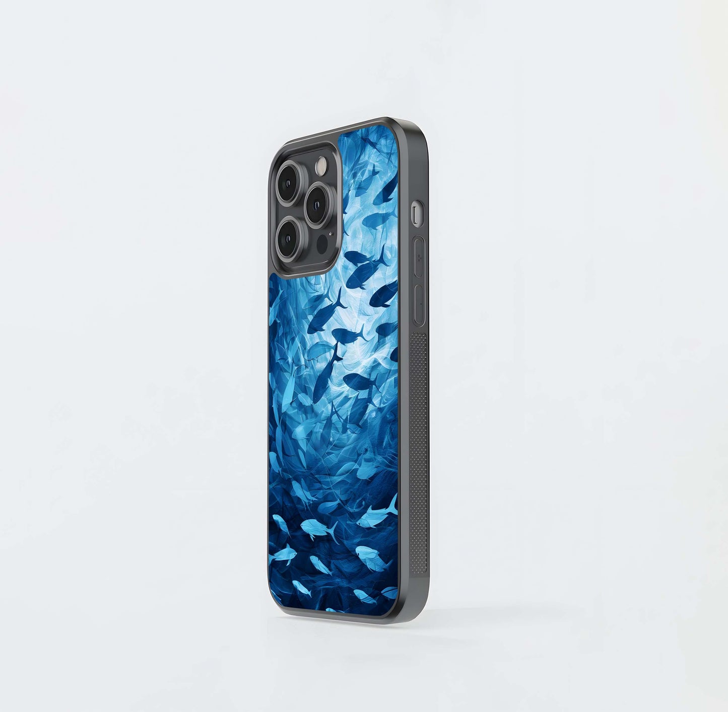 Aqua Drift Bloom Glass Case