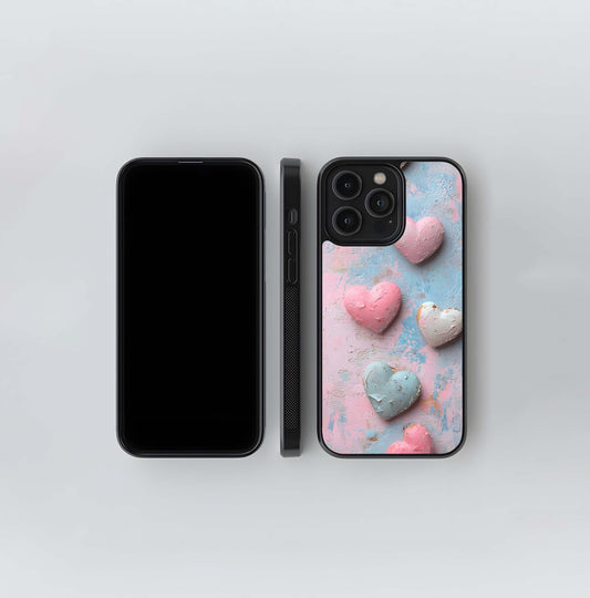 Chalky Heart Texture Glass Case