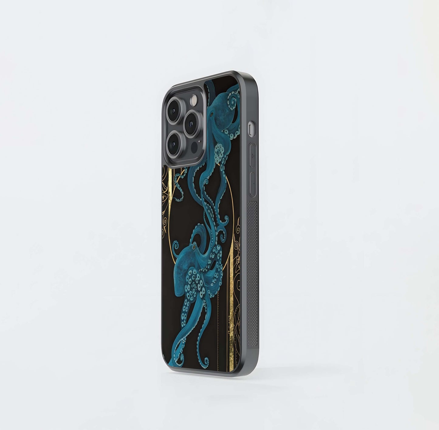 Aqua octopus Glass Case