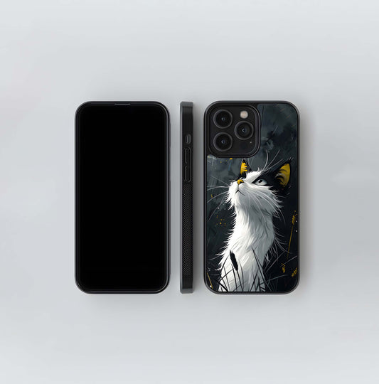 Gothic Rain Cat Glass Case