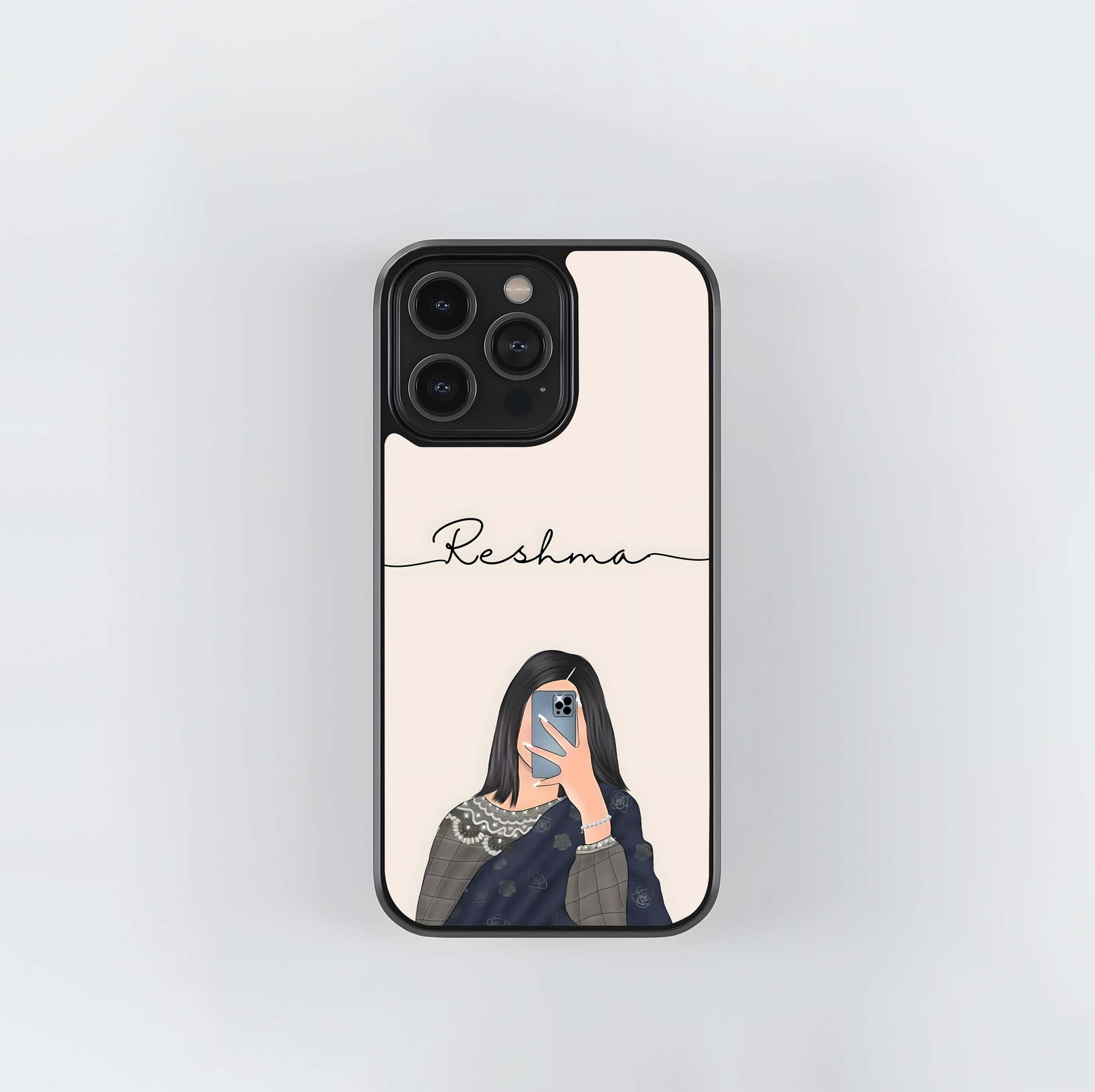 Mirror Mood Muse With Custom Name Glass Case
