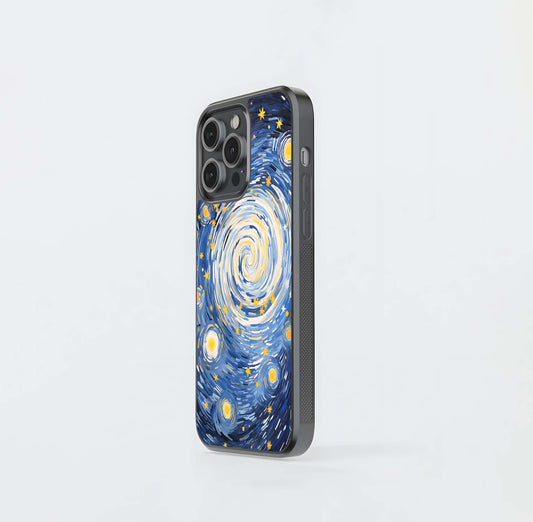 Midnight Spiral Sky Glass Case