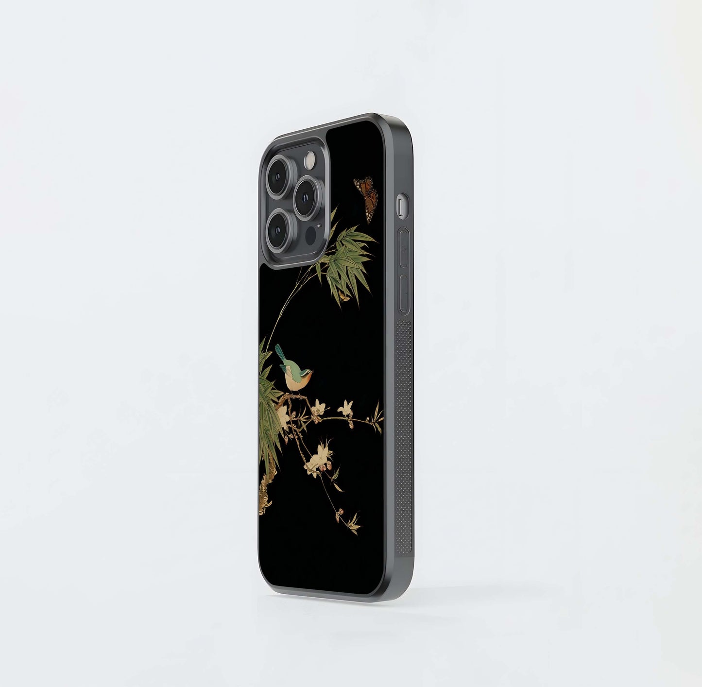 Midnight Whisper Bird Glass Case