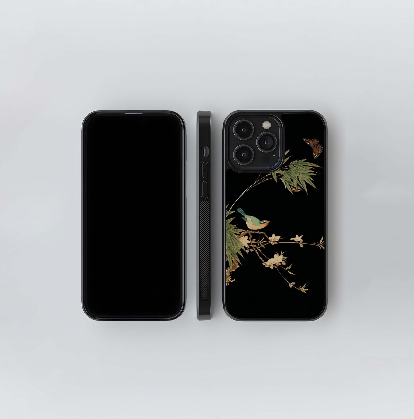 Midnight Whisper Bird Glass Case