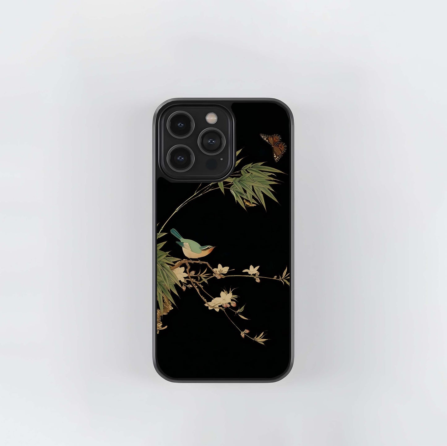 Midnight Whisper Bird Glass Case