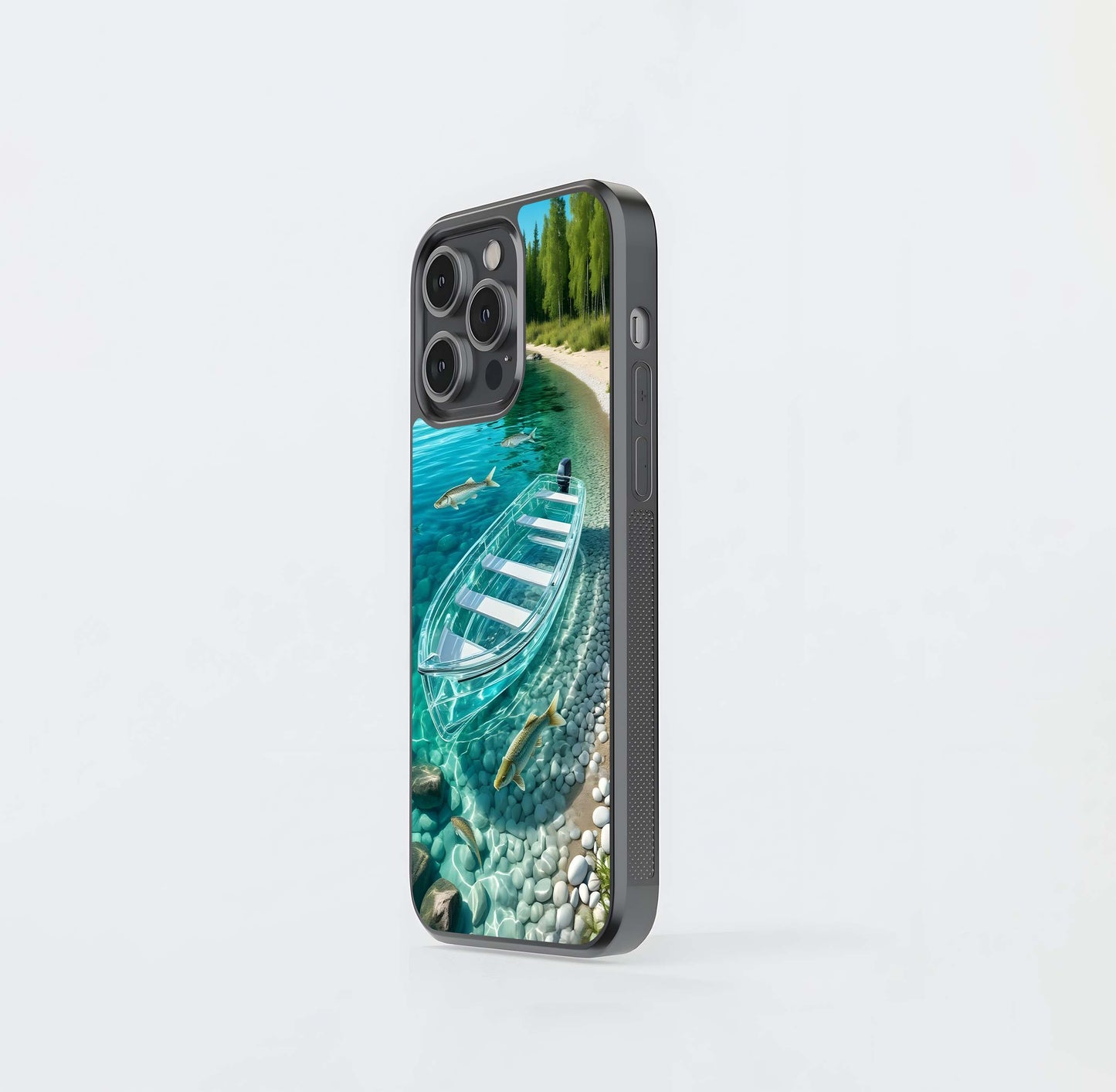 Clear Kayak on Turquoise Water Glass Case