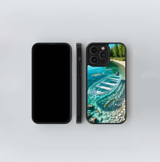 Clear Kayak on Turquoise Water Glass Case