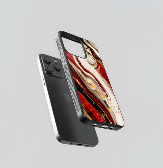 Crimson Cascade Glass Case