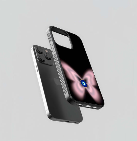 Butterfly Evil Eye Glow Glass Case