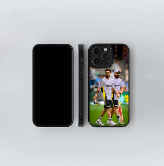 Indian Cricket Stars (Kohli & Sharma) Glass Case