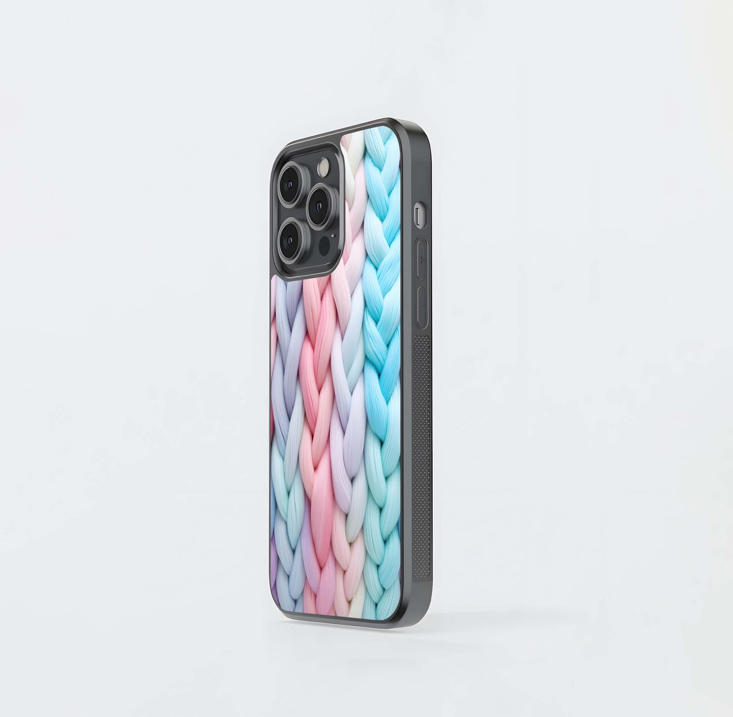 Chunky Knit Pastel Braid Glass Case