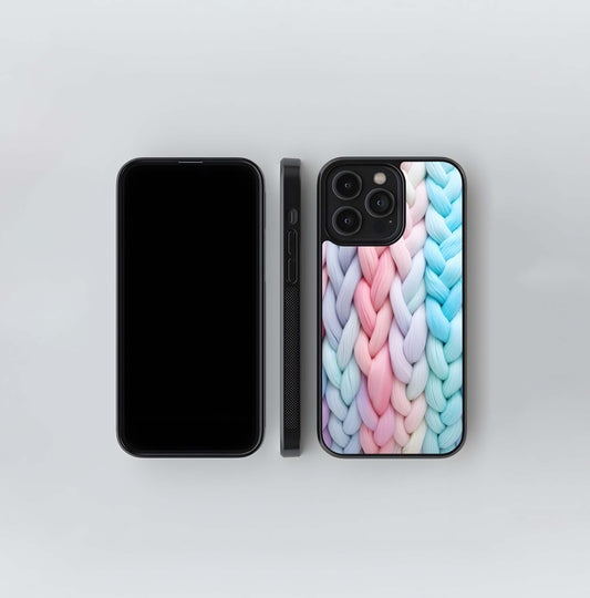 Chunky Knit Pastel Braid Glass Case