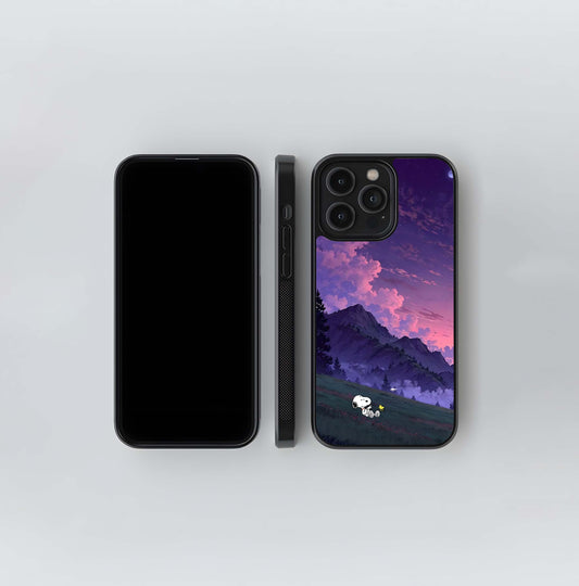 Mountain Twilight Snoopy Glass Case