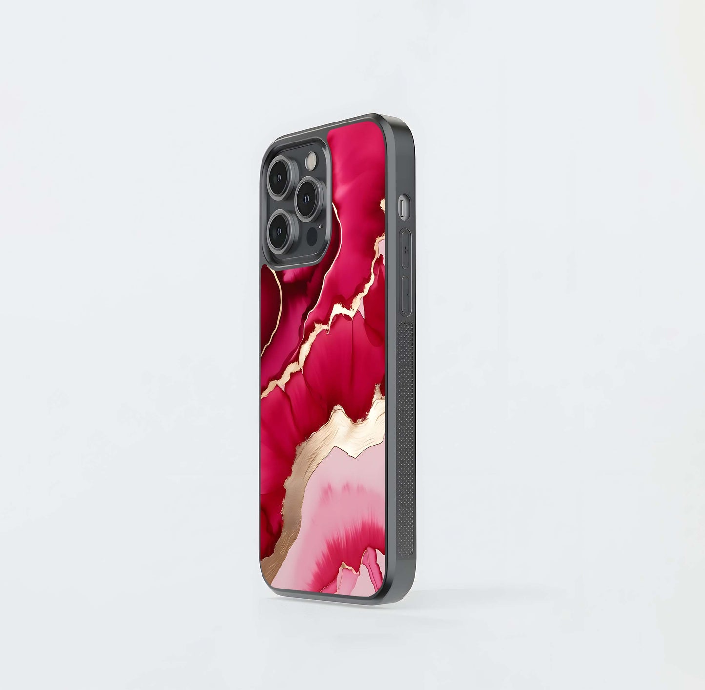 Crimson Veins Glass Case
