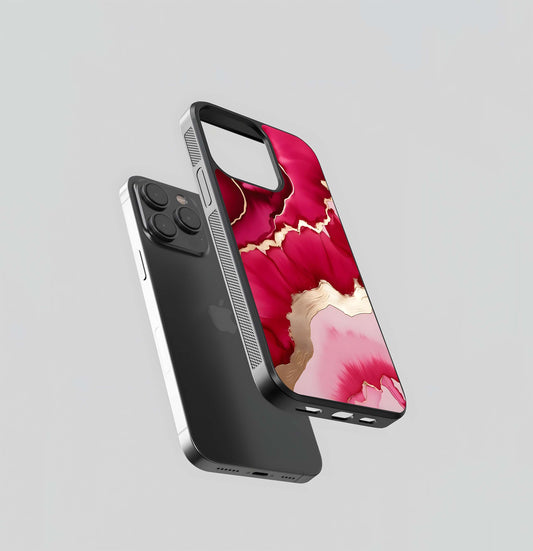 Crimson Veins Glass Case