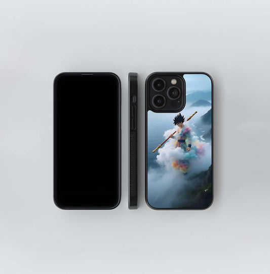 Goku on Nimbus Cloud Glass Case