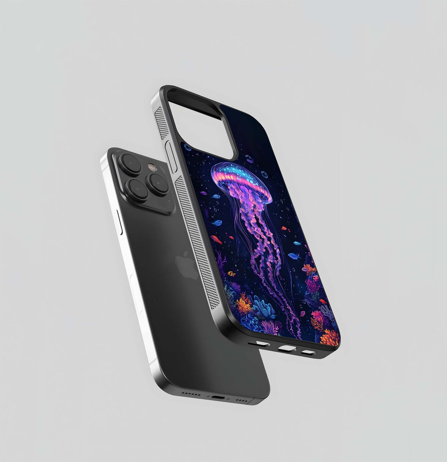 Neon Jellyfish Glass Case