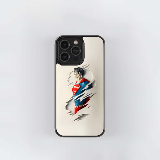 Low-Poly Superman Paper-Cutout Effect Glass Case