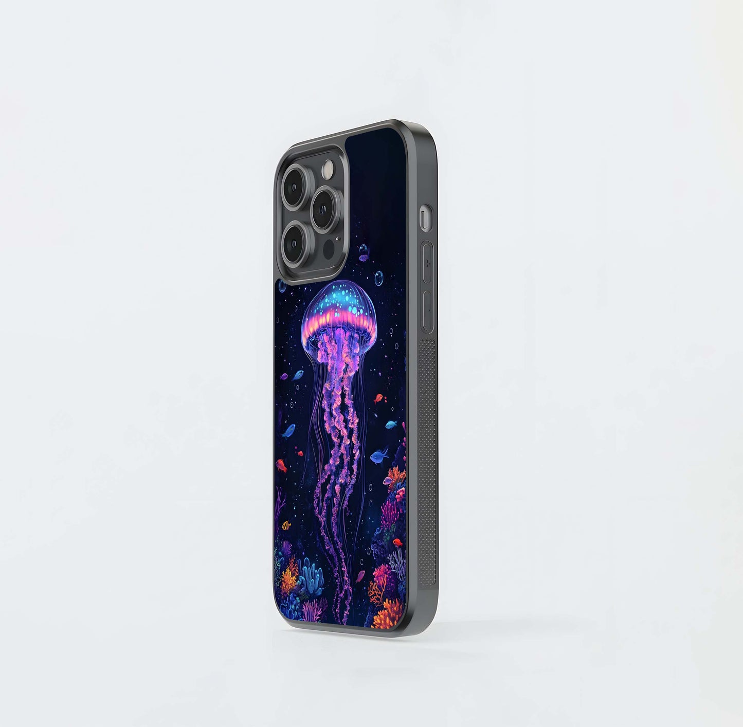 Neon Jellyfish Glass Case