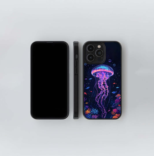 Neon Jellyfish Glass Case