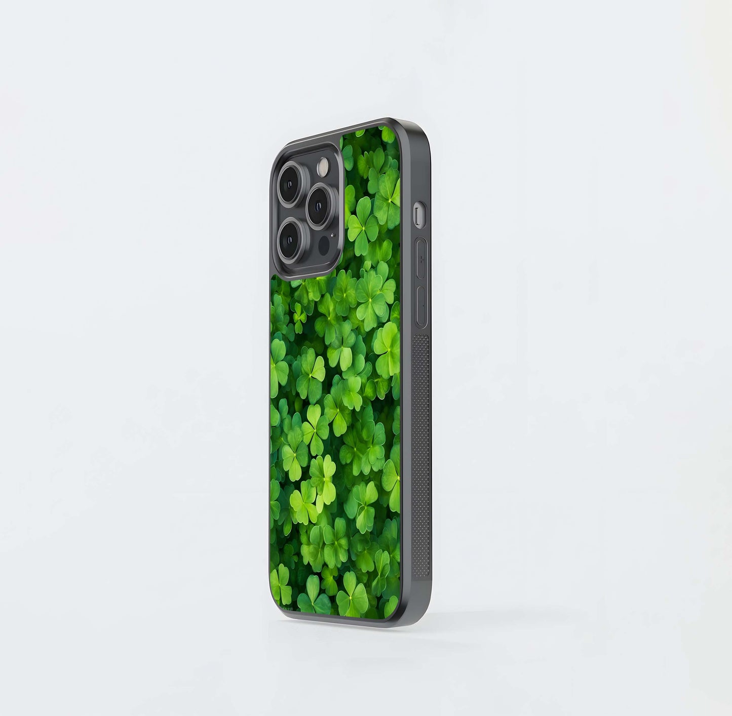 Lush Field of Clover and Four-Leaf Clovers Glass Case
