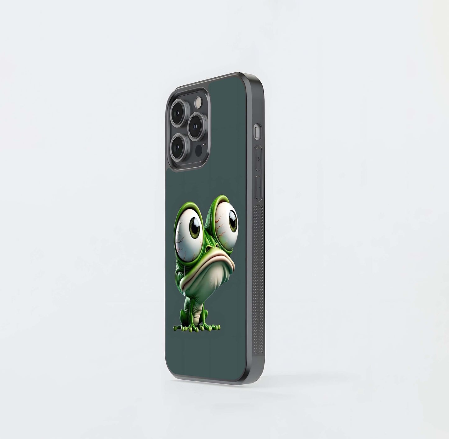 Big-Eyed Staring Frog Glass Case