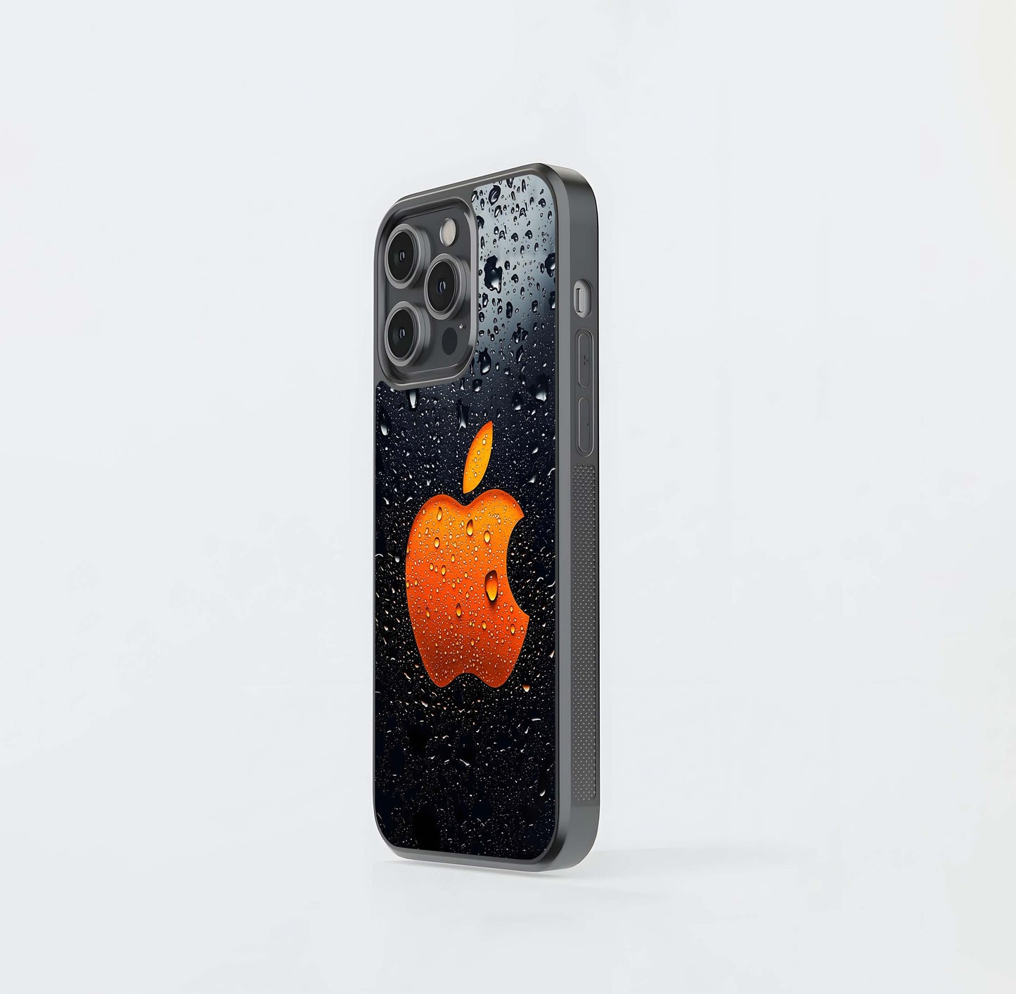 Orange Wet Apple Logo Glass Case
