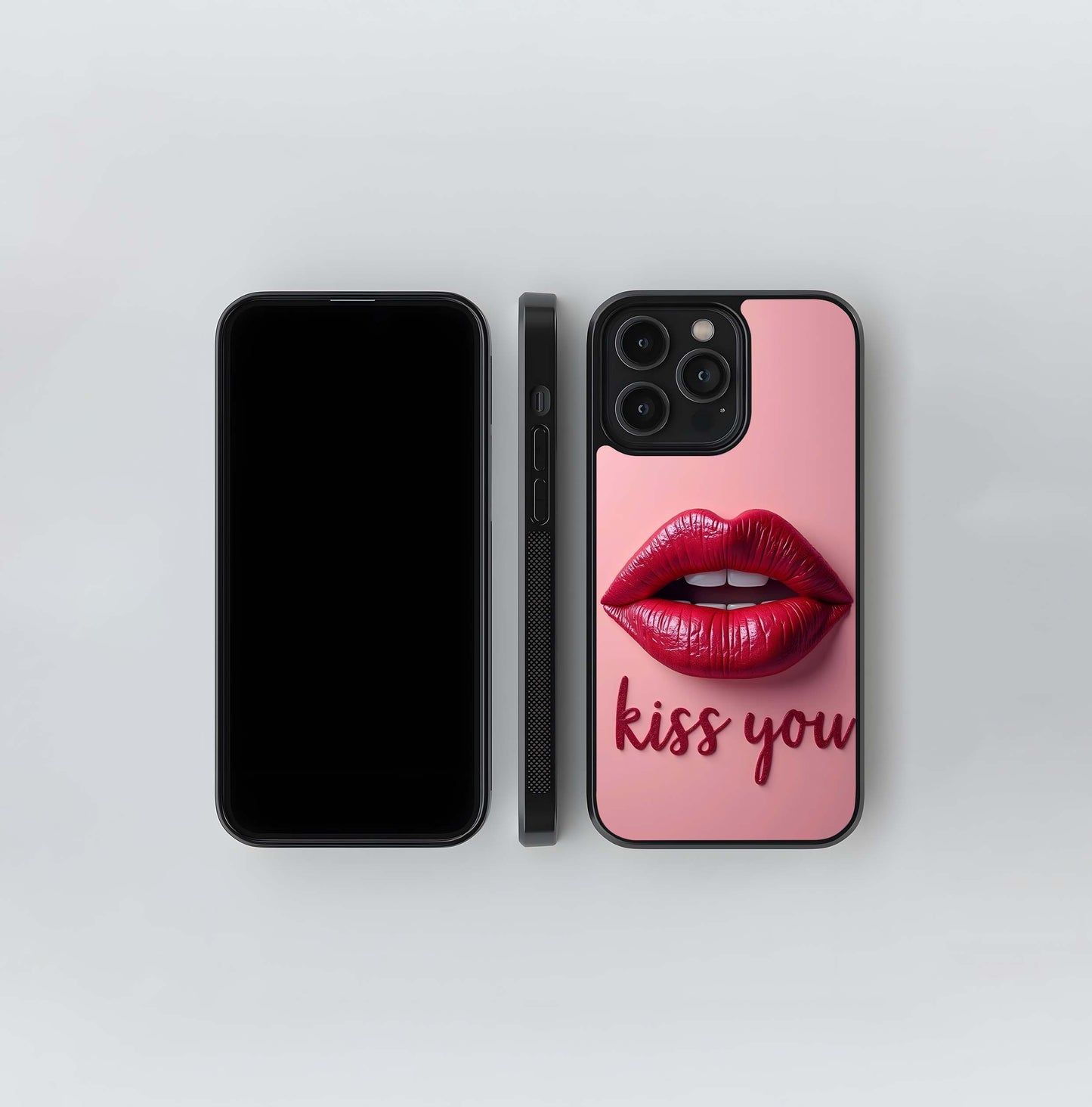 Glossy Red Lips and Kiss You Glass Case