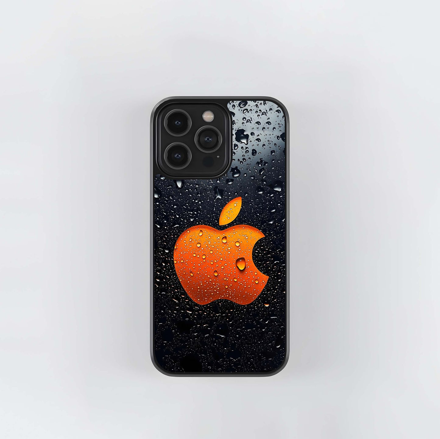 Orange Wet Apple Logo Glass Case