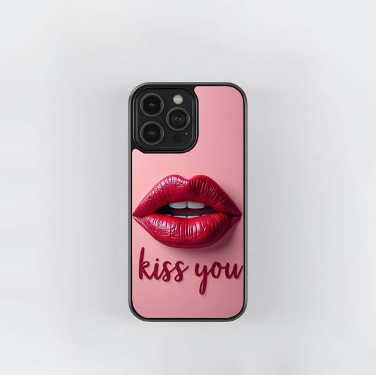 Glossy Red Lips and Kiss You Glass Case