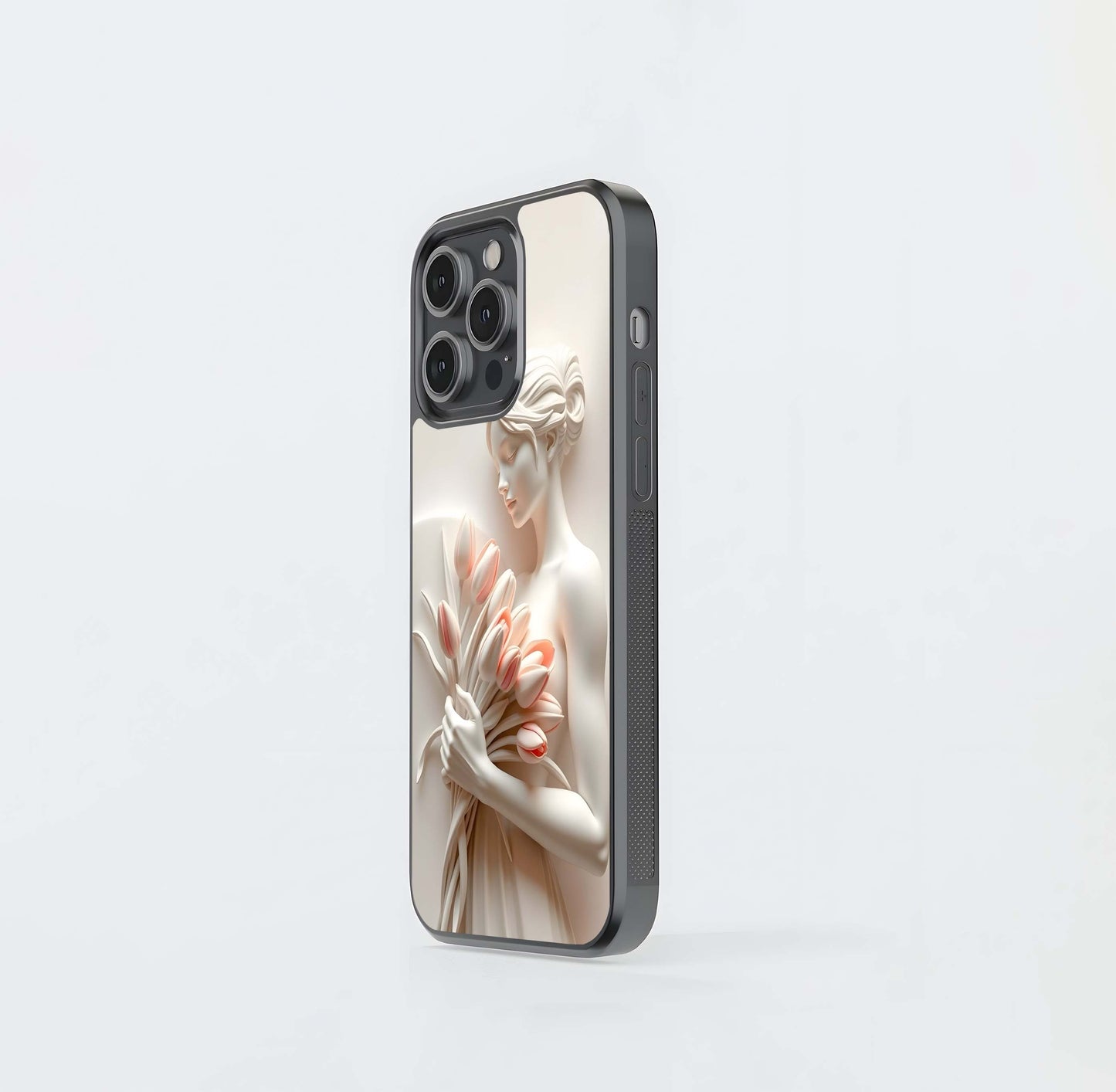 Marble Maiden with Tulips Glass Case