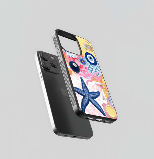 Pink Purple & Drinks Collage Glass Case