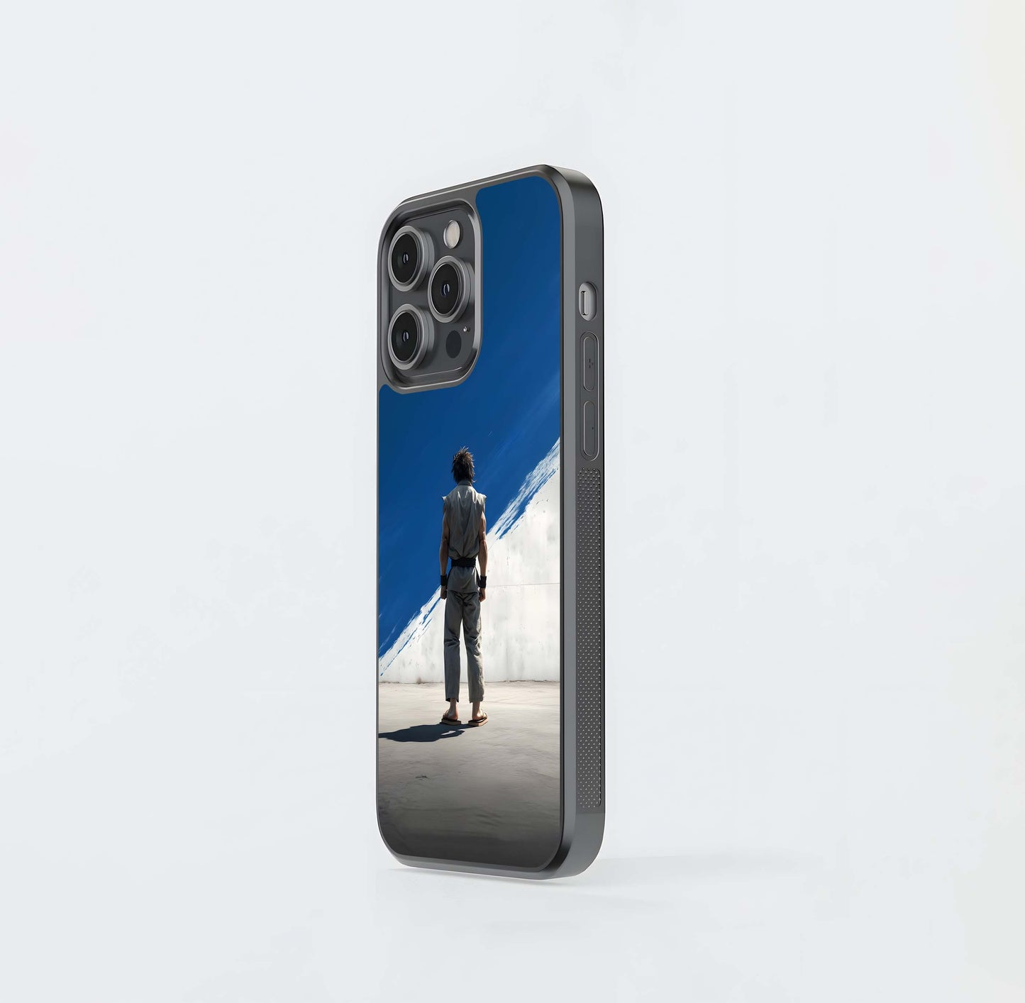 Martial Artist Against Blue Sky Glass Case