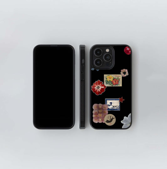 Retro Island Stamps Glass Case