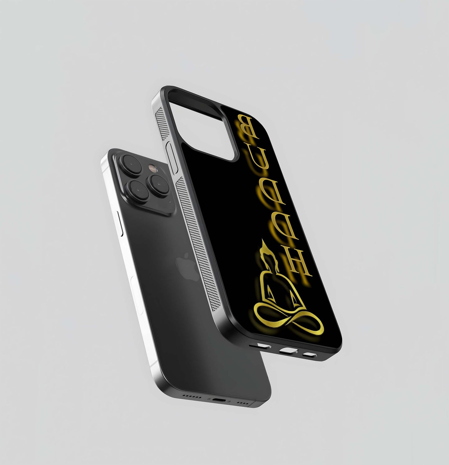 Golden Buddha Silhouette Glass Case