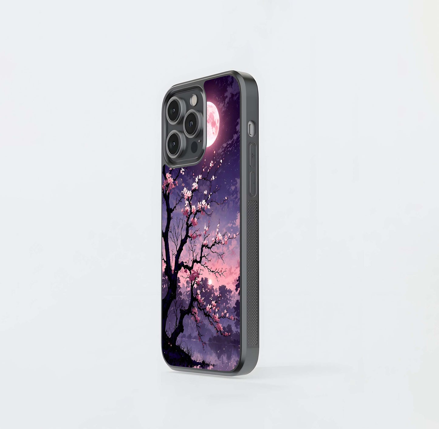 Blossom Pink Moon Glass Case