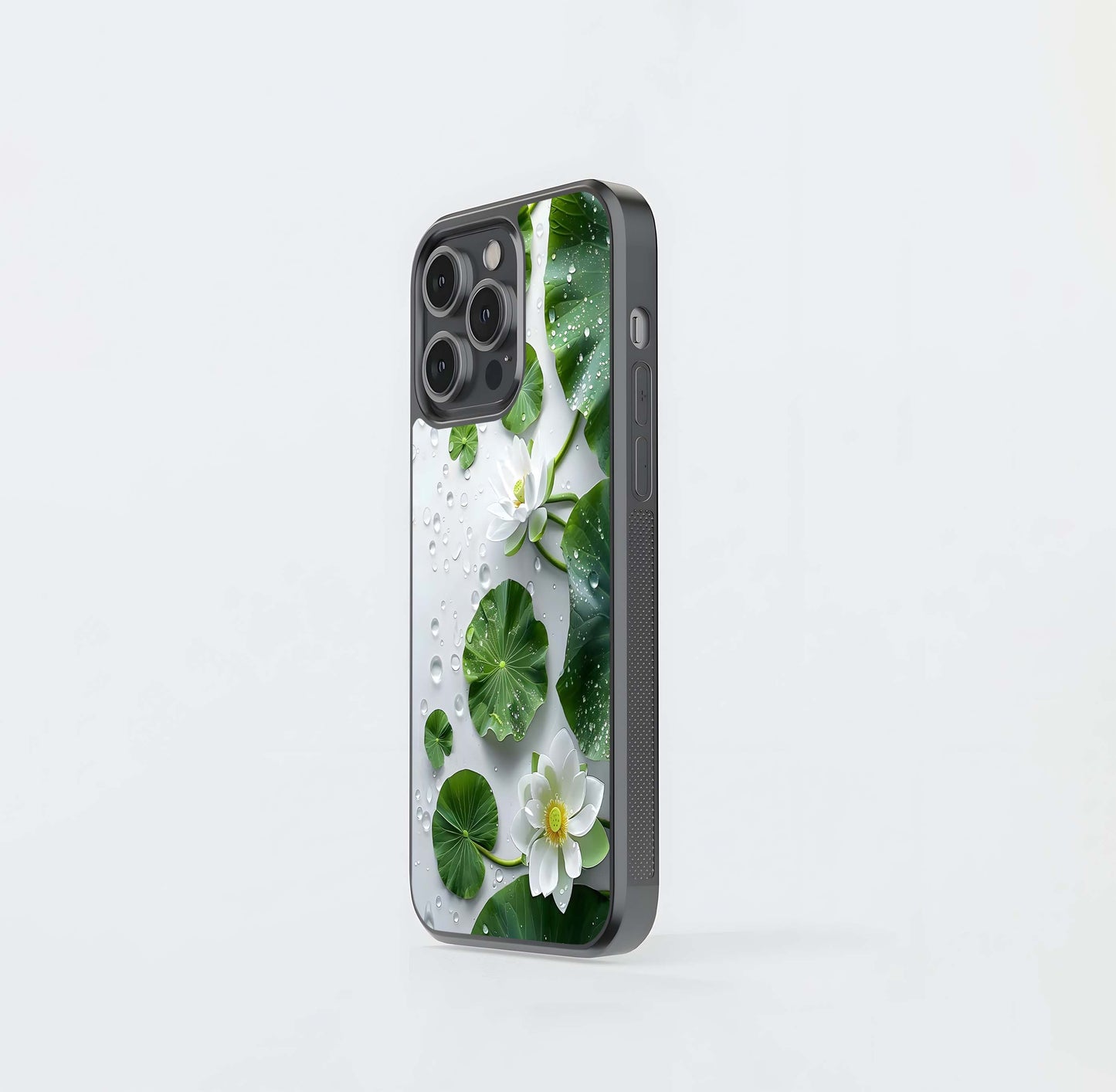 Dewy Lotus Bloom Glass Case