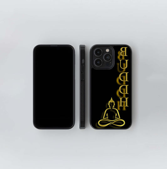 Golden Buddha Silhouette Glass Case