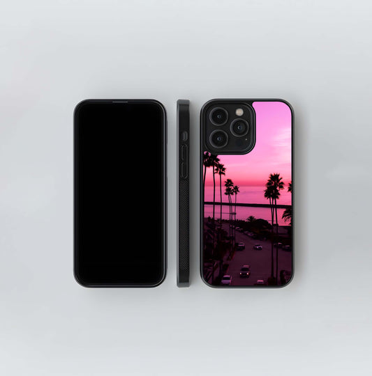 Pink Sunset Vibes Glass Case