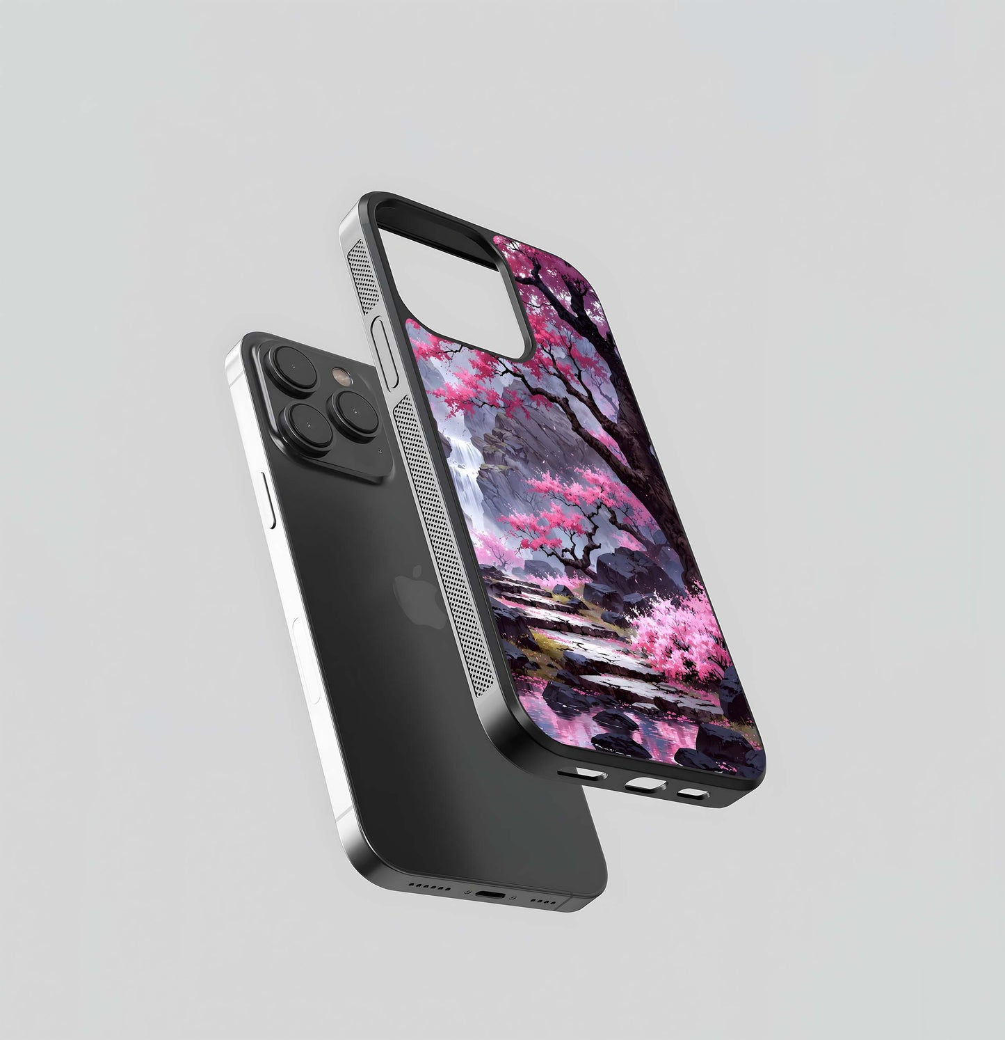 Pinkish Scenery Glass Case