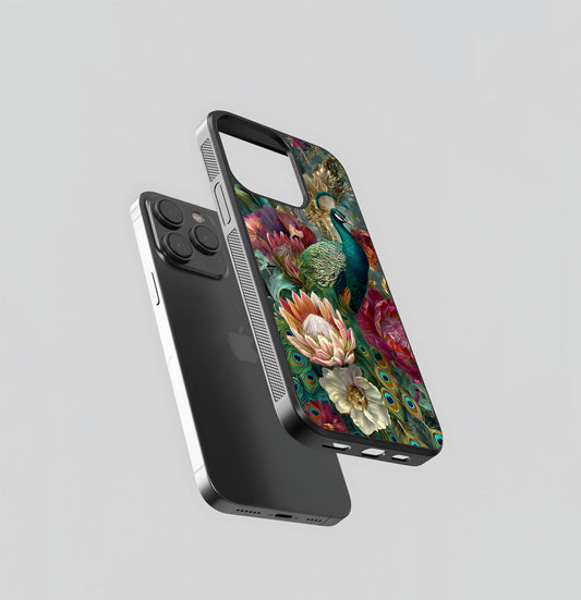 Royal Feather Bloom Glass Case